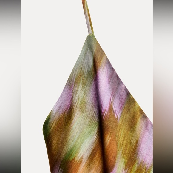 NWT Zara abstract printed satin effect slip dress - Picture 4 of 4